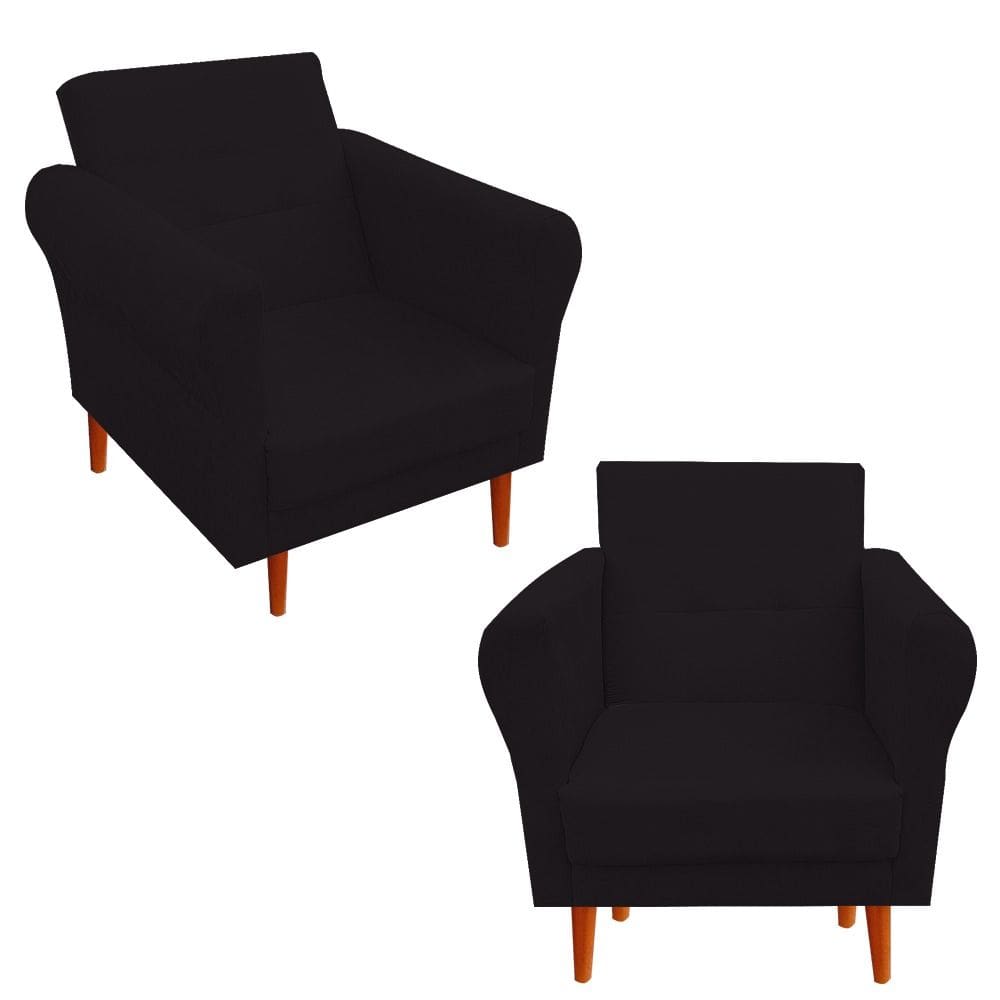 Kit 02 Poltronas Decorativas Danny Preto