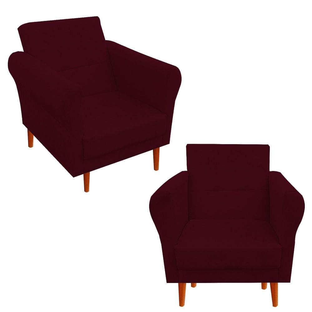 Kit 02 Poltronas Decorativas Danny Bordo