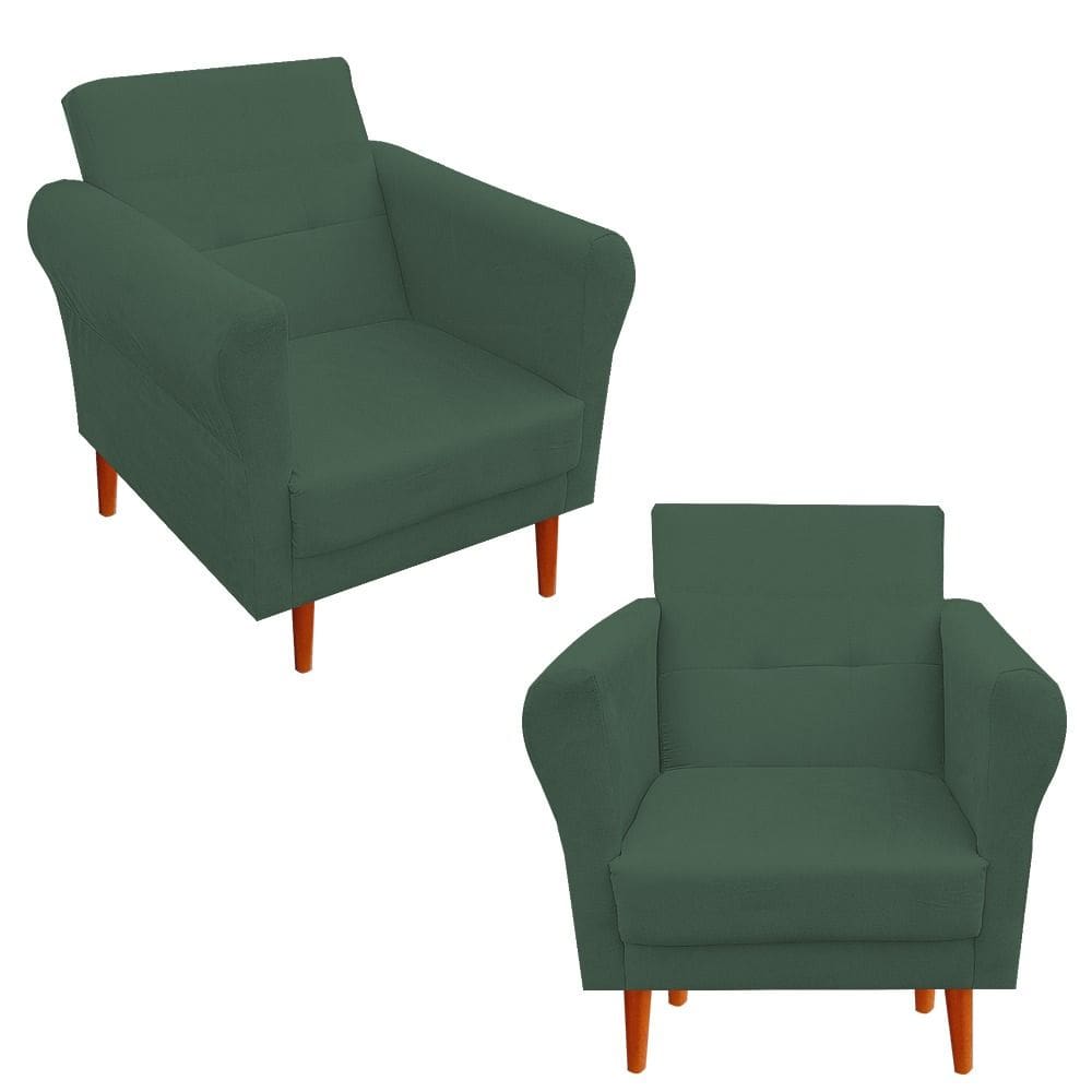 Kit 02 Poltronas Decorativas Danny Verde
