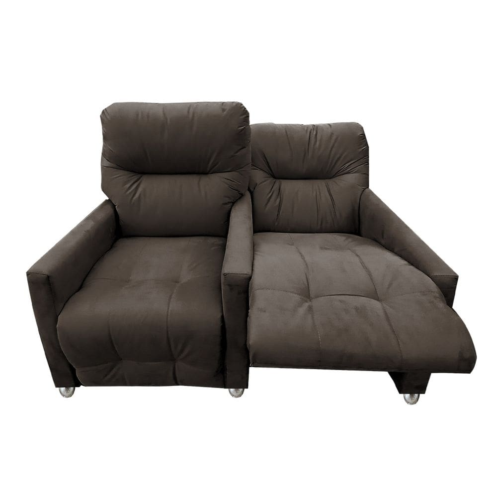 Poltrona 2 Lugares Reclinável Sala Cinema Jetta Marrom