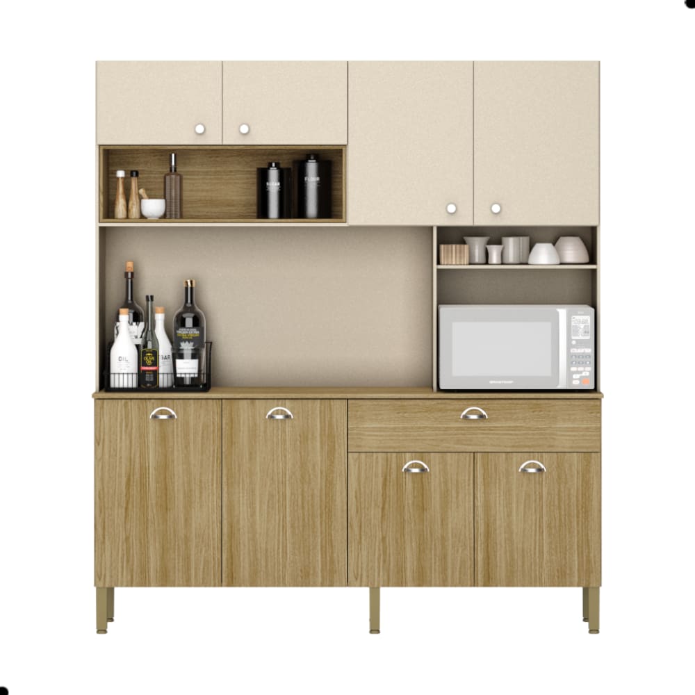 Armário de Cozinha com 6 Portas Istambul Freijó Vanilla