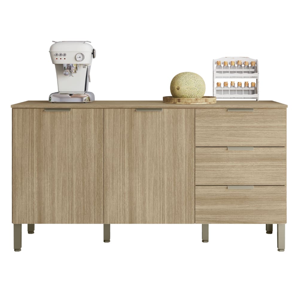 Balcão de Cozinha com 2 Portas e 2 Gavetas Zagrebe Freijó