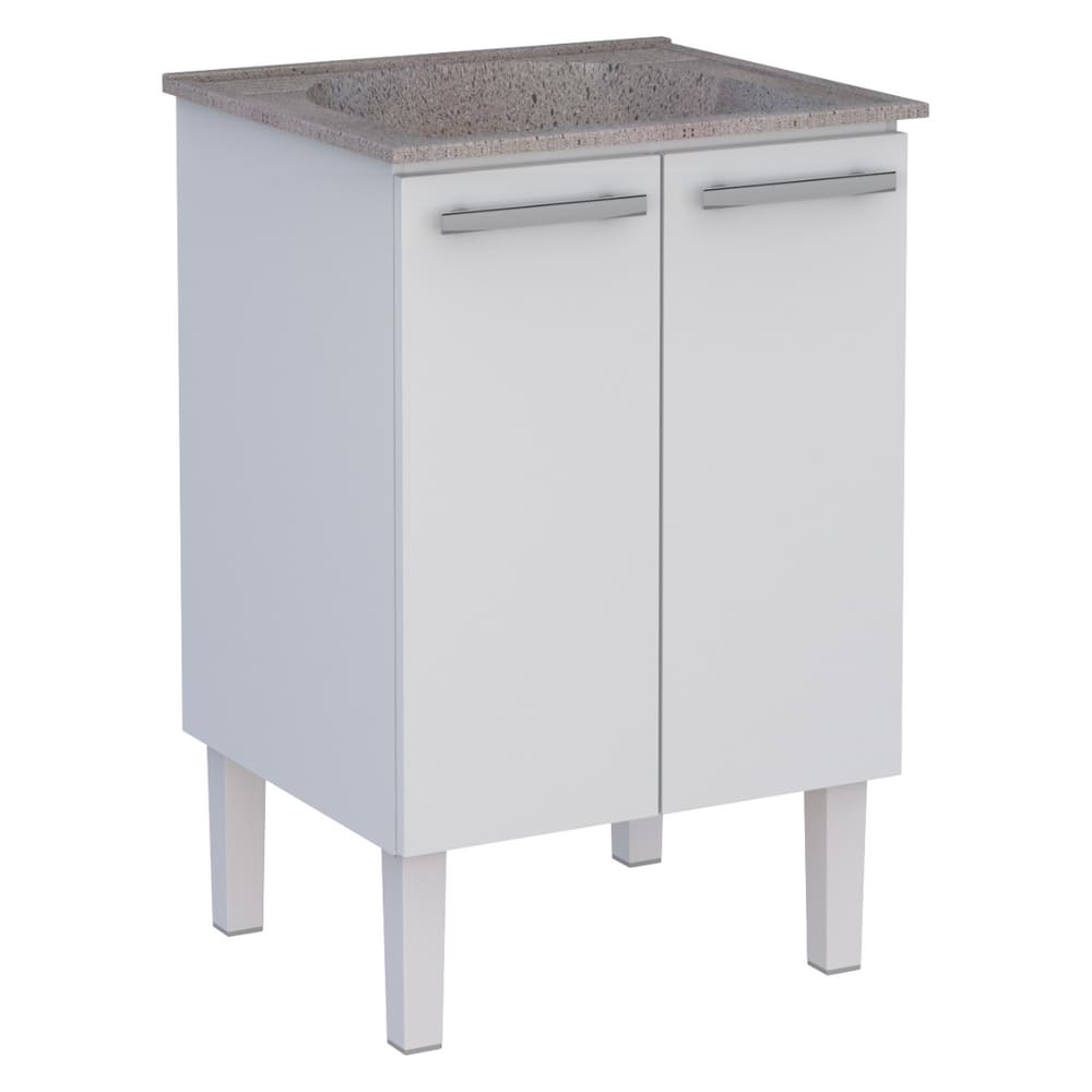 Gabinete para Lavanderia em Aço com Tanque Surubim Branco