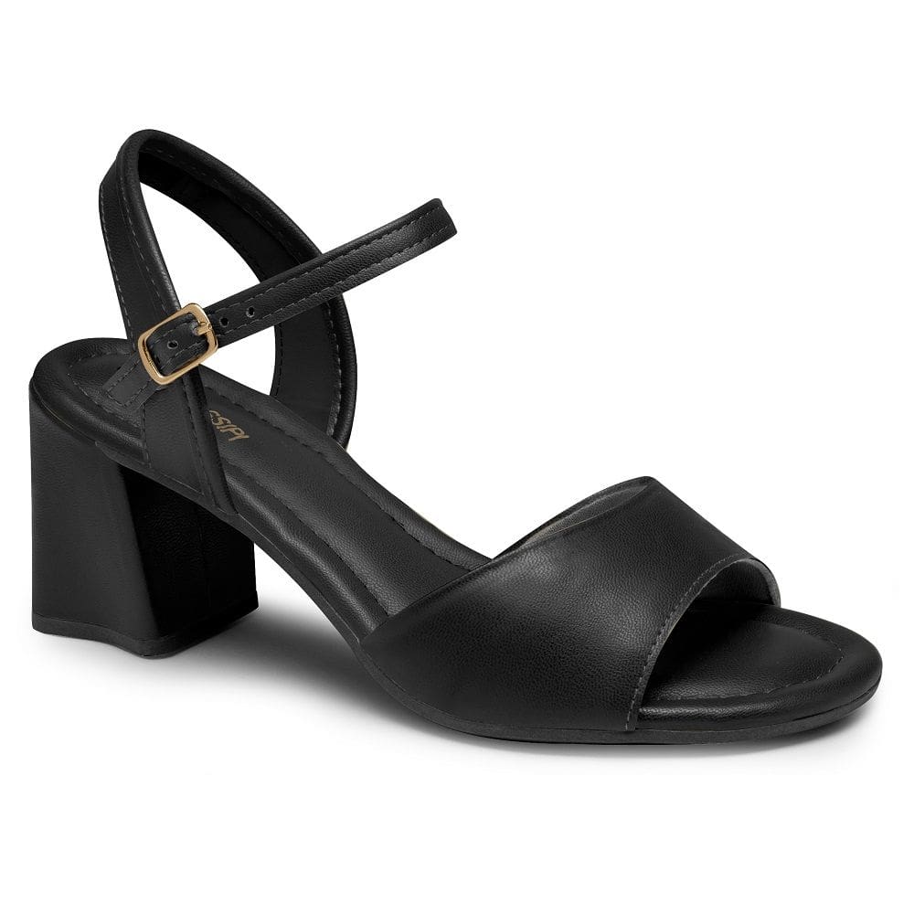 Sandália Salto Grosso Mississipi MB854 Feminina - Preta