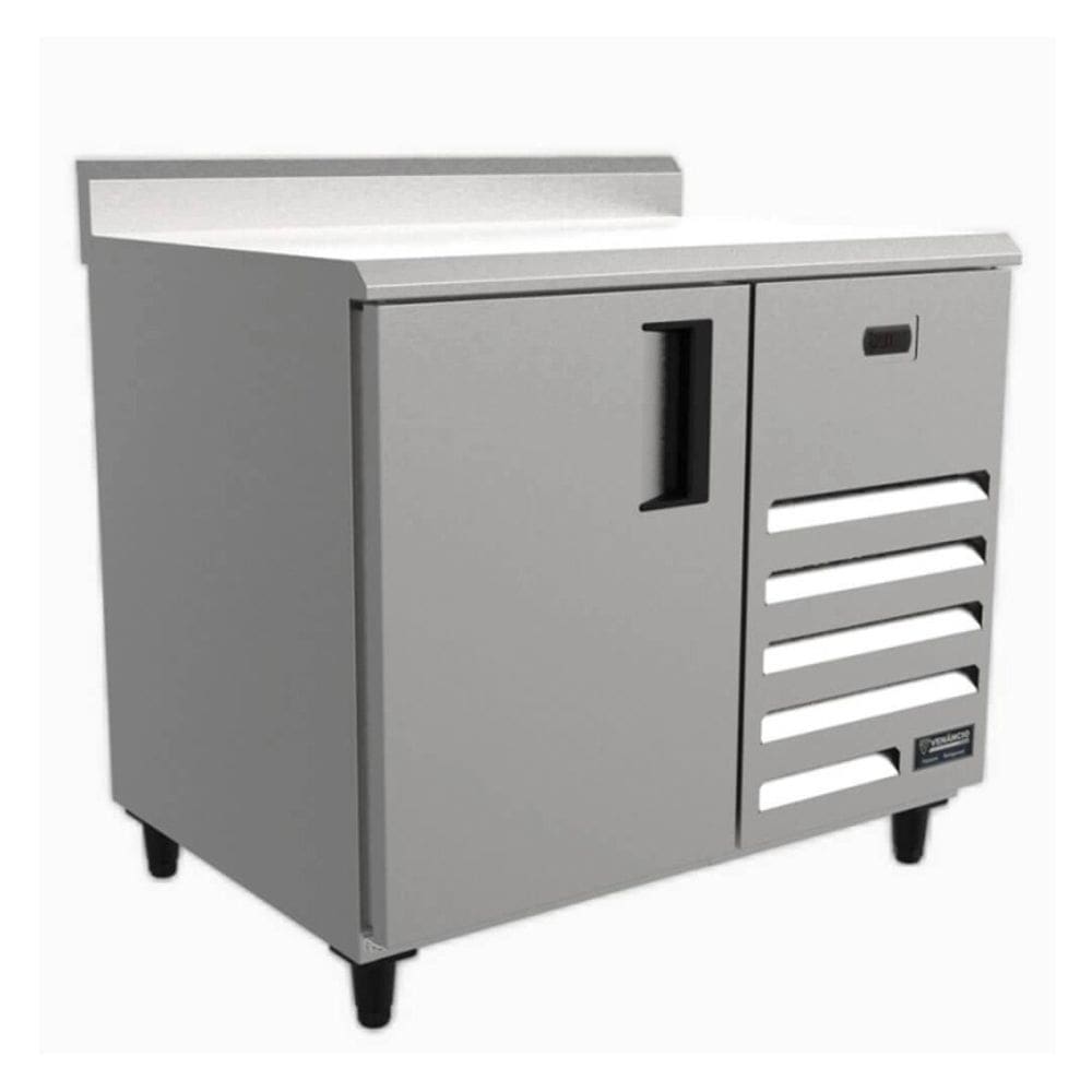 Balcão de Encosto Refrigerado Inox 1M Liso Sem Espelho VBSR10 Venâncio 220v
