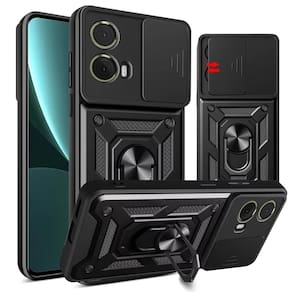 Capa Capinha Case para Motorola Moto G85 - Protetora Resistente Anti Impacto Queda Armadura Militar Cor:Preto