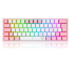 Teclado Gamer Mecanico Fizz RGB Switch Blue 60% Redragon Rosa