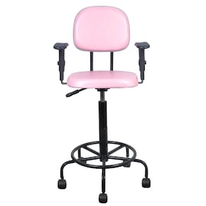 Cadeira caixa alta L duplo com braço base semi corano rosa bebê