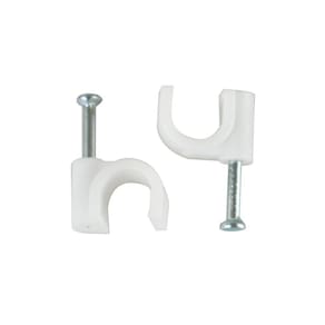 Fixa Fio Evus Rg59 5Mm Branco Com Prego Aço 100Un C-107
