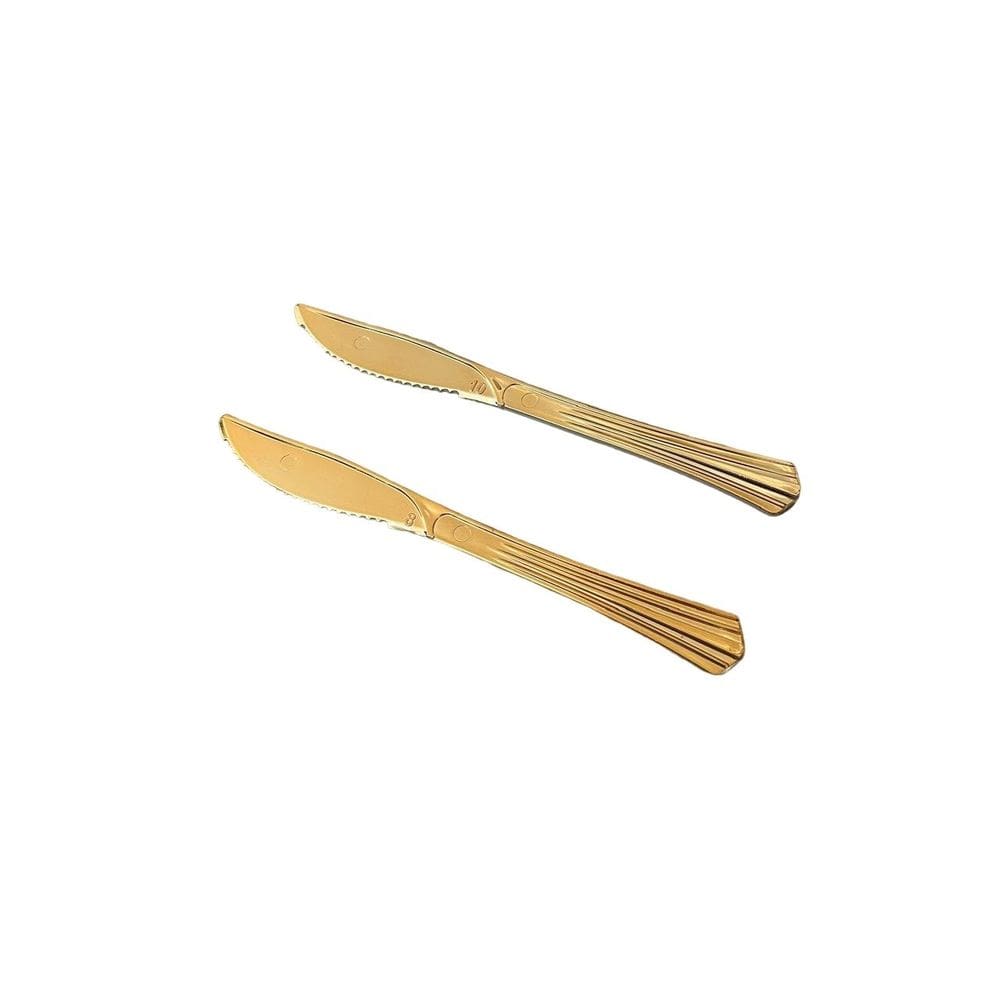 Faca Acrilico Cromado Dourado C/8 Viggui