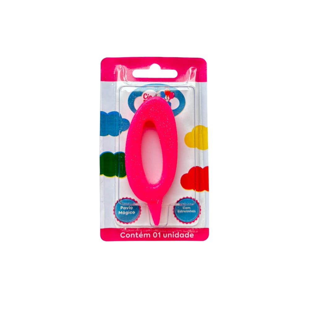 Vela Premium Rosa N 0 Cia Da Festa