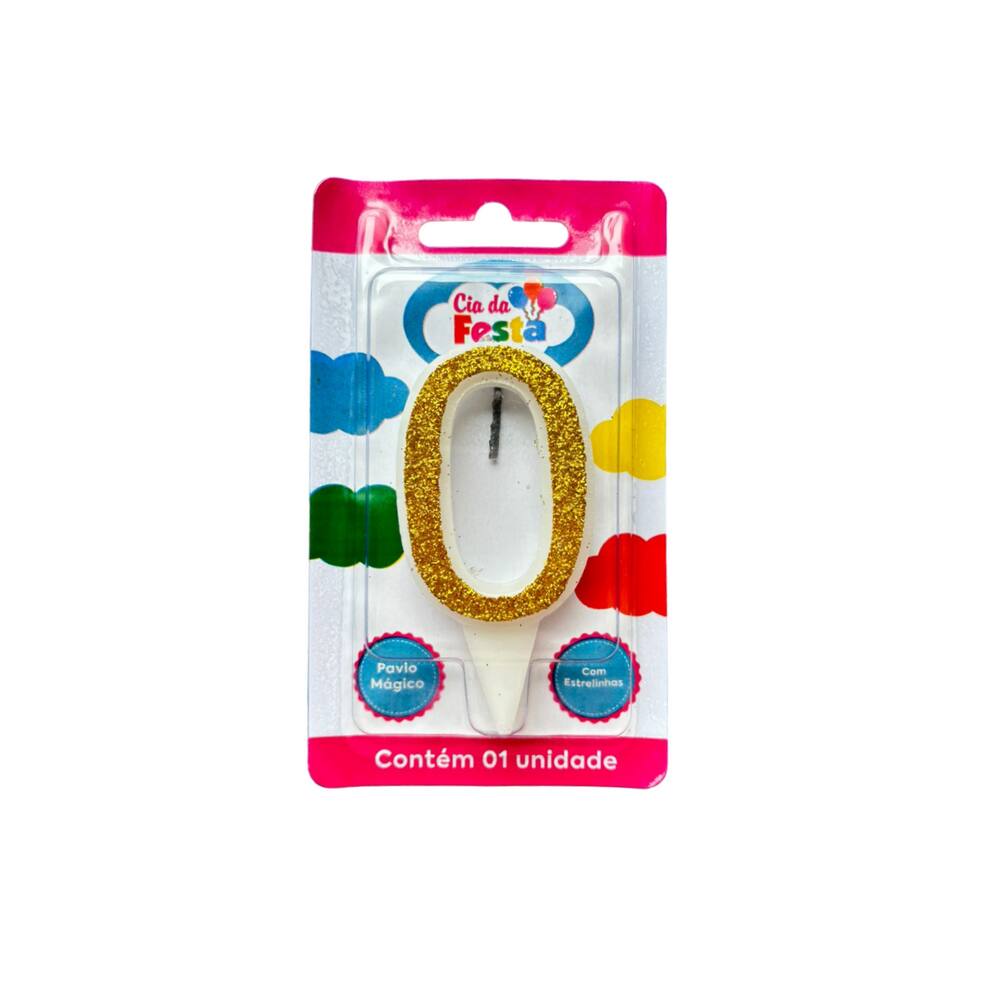 Vela Estilosa Ouro N 0 Cia Da Festa