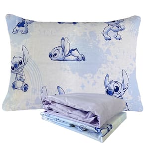 Jogo de Cama 100% Algodão Solteiro Estampado Stitch 1,40 m x 2,10 m Com 3 Peças Lepper