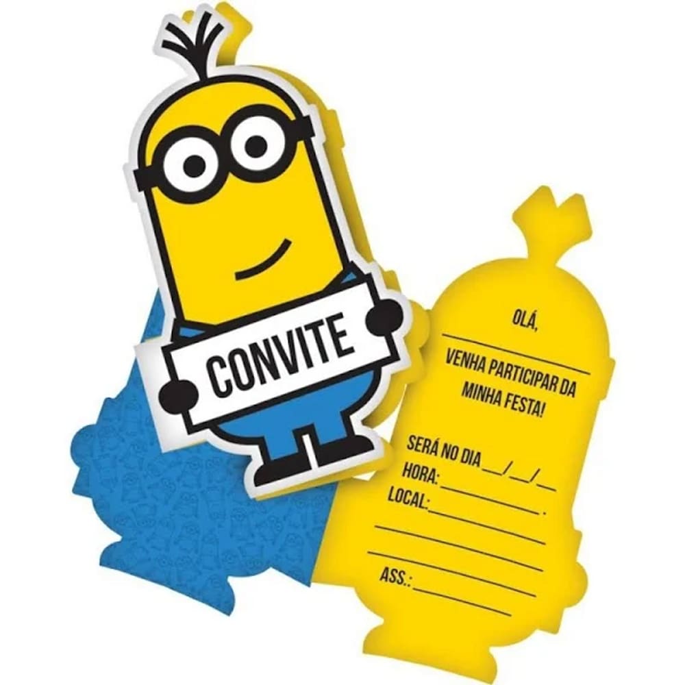 Convite Minions C/8 Festcolor