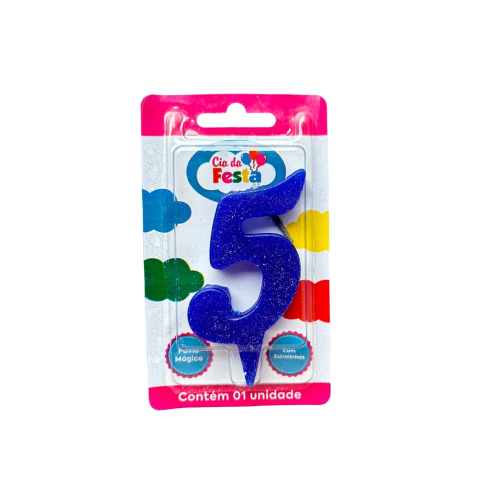 Vela Premium Azul N 5 Cia Da Festa