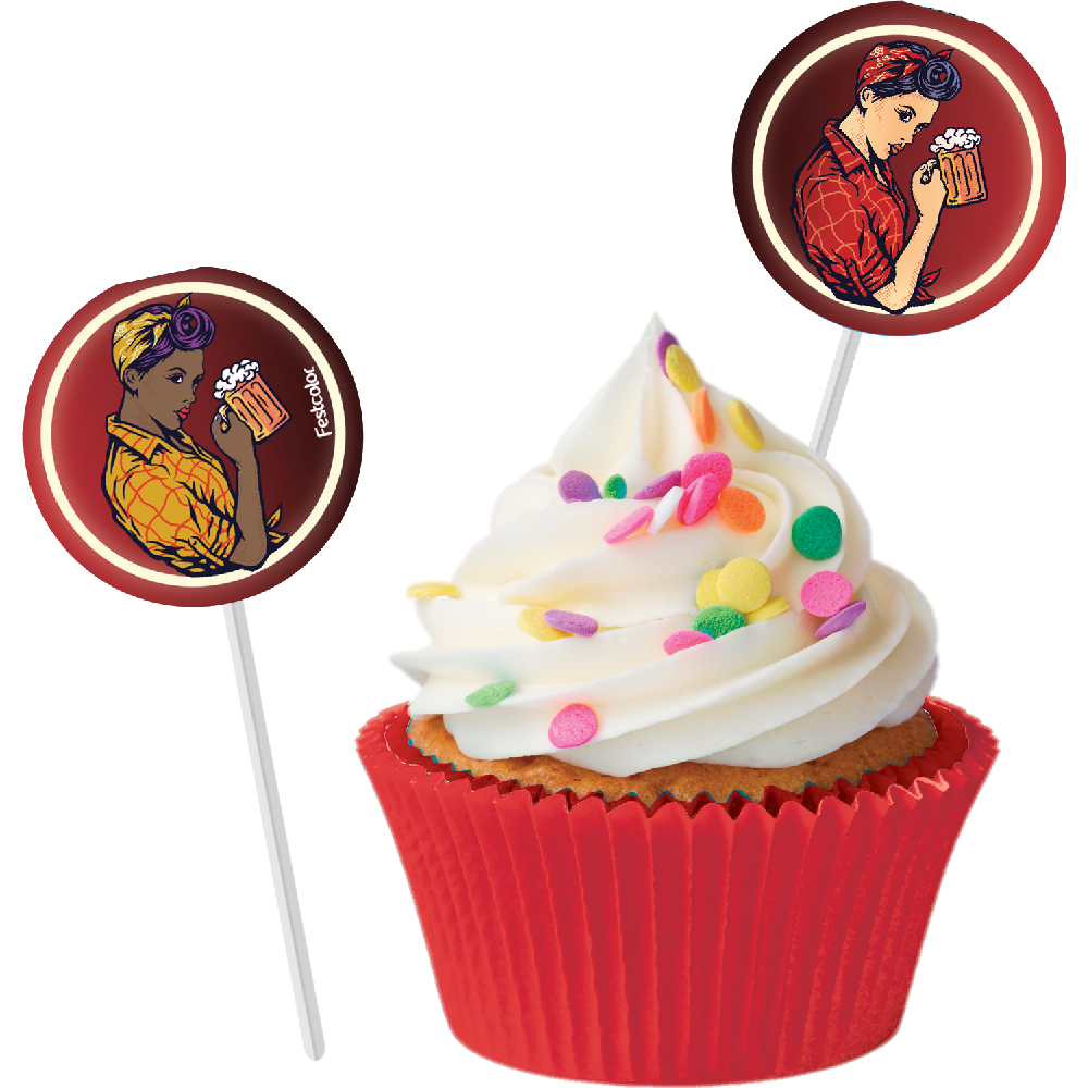 Topper P/ Doces Boteco Delas C/8 Festcolor