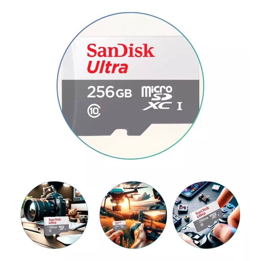 Cartão De Memória Sandisk Ultra Sd 256gb 100mb/s SDSQUNR-256G-GN6TA