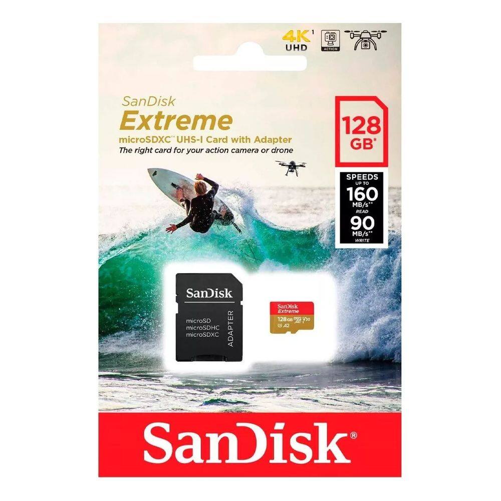 Cartão De Memória Sandisk 128gb Extreme SDSQXAA-128G-GN6AA