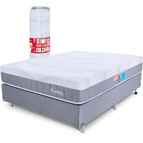 Cama Box com Colchão Casal Molas Ensacadas e Pillow Top de Espuma Viscoelástica a Vácuo Infinity Premium 138x188cm - BF Colchões