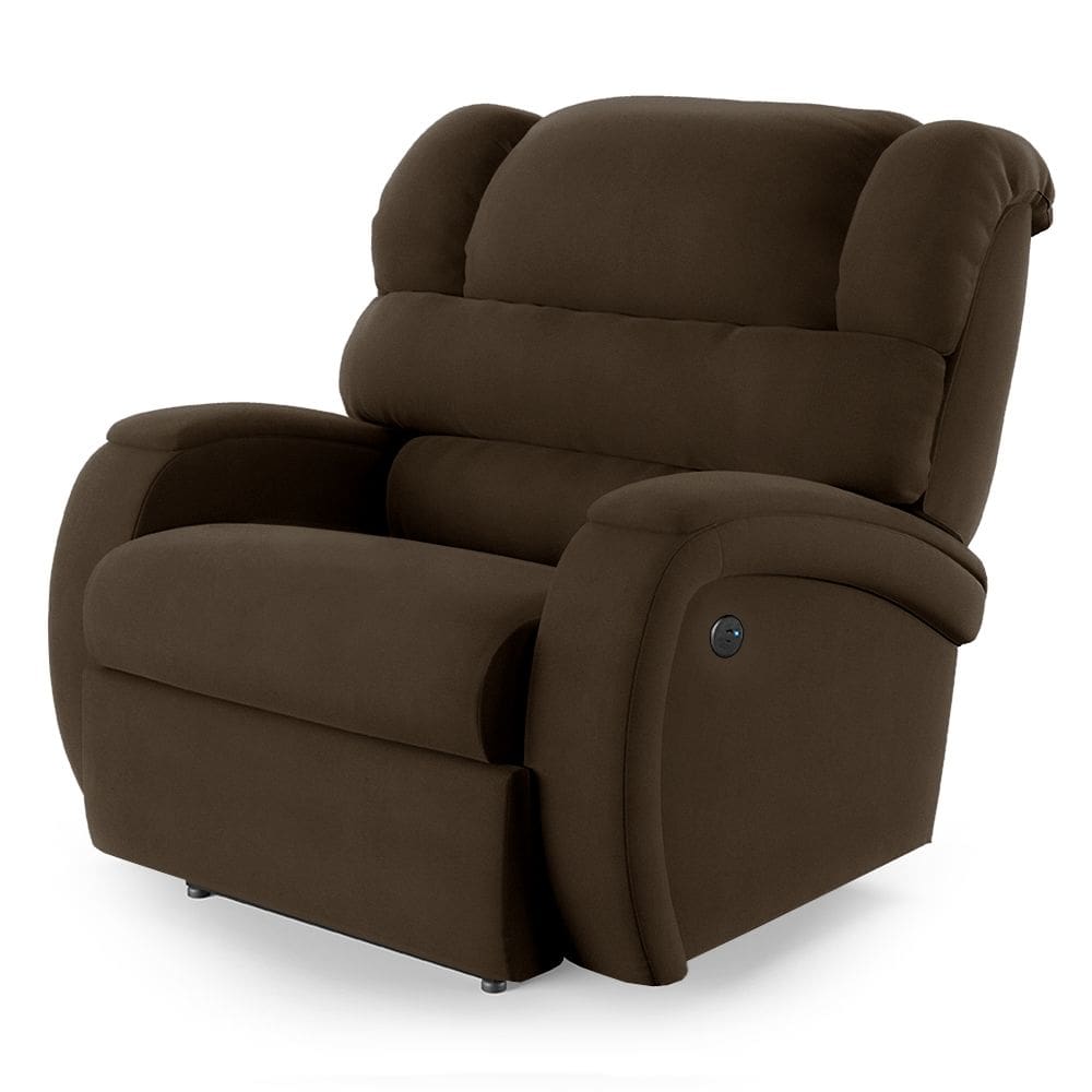 Poltrona do Papai Reclinável Napoli Power Elétrica USB Veludo Marrom FH1 - D`Rossi