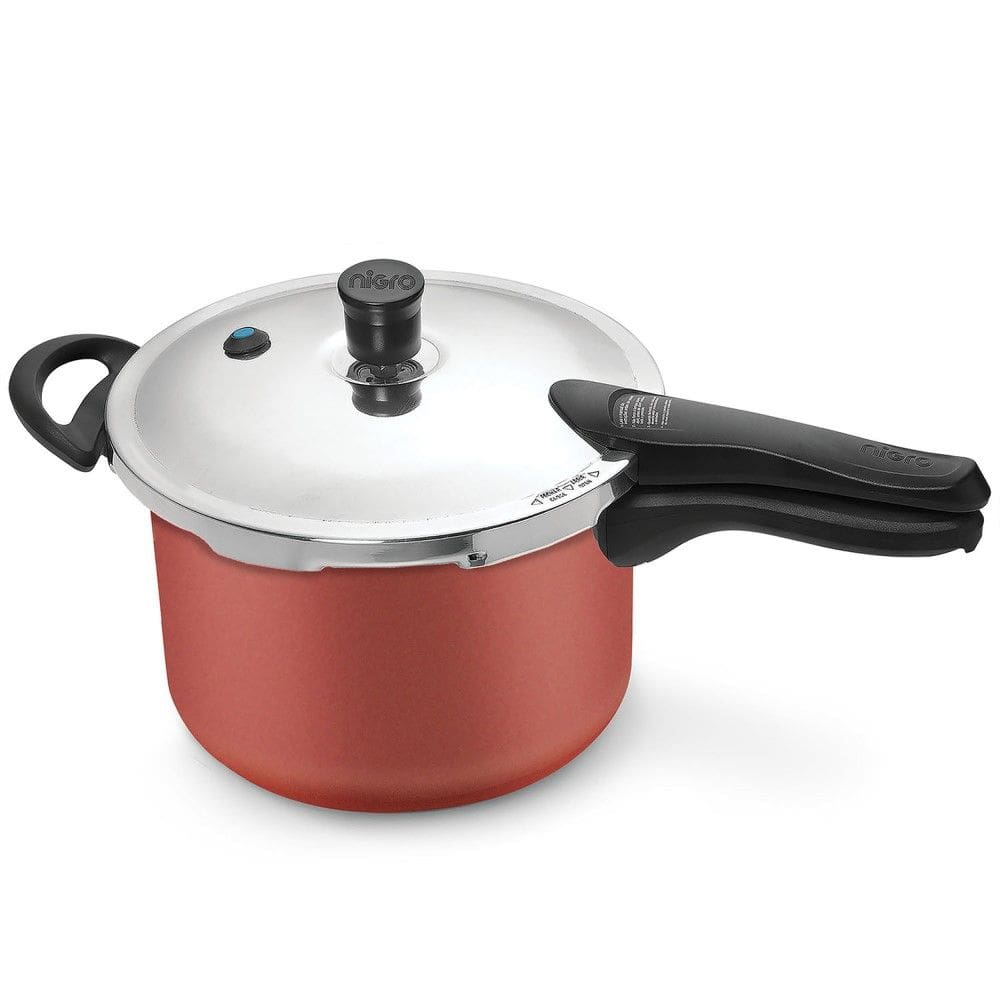 Panela de Pressão Press Grená 20 cm 4,5 L em Alumínio com Revestimento Interno Antiaderente Nigro