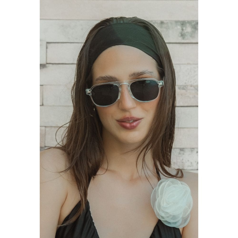 Óculos Solar Pérola Transparente com Hastes Preta - Al Mare - ÓR Eyewear - Proteção UV 400