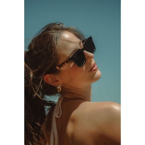 Óculos Solar Dive Preto com Hastes Tartaruga - Al Mare - ÓR Eyewear - Proteção UV 400