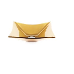 Cuba de Vidro Retangular 39cm X 32cm X 10cm Dourado Real