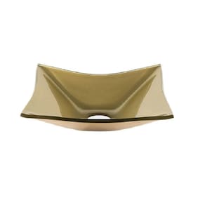 Cuba de Vidro Retangular 39cm X 32cm X 10cm Champanhe