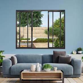 Janela Vitrô de Alumínio 4 Folhas  120 x 200cm Modular Preto