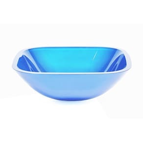 Cuba de Vidro Quadrada 31cm X 31cm X 13cm Azul
