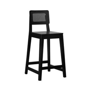 Banqueta Gabi com 68cm Altura Madeira Maciça Encosto Telinha Assento Madeira Preto