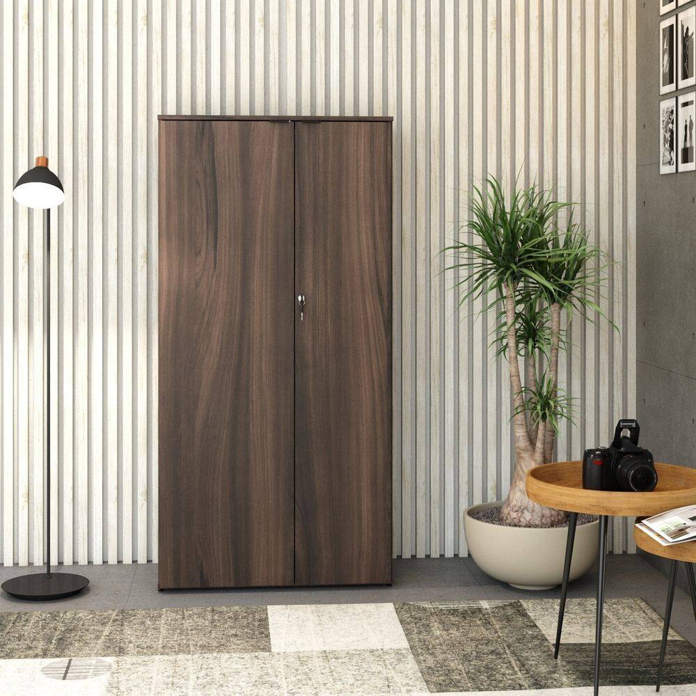 Armário Alto Fechado com 2 Portas 161,5x80x42cm Nogal / Preto