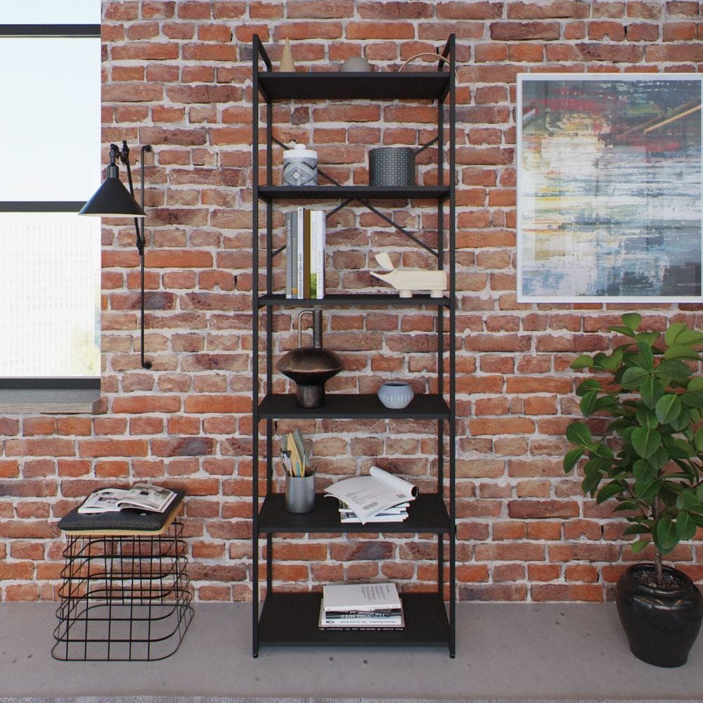 Estante Alta com 6 Prateleiras 185x60x33cm Yon Preto