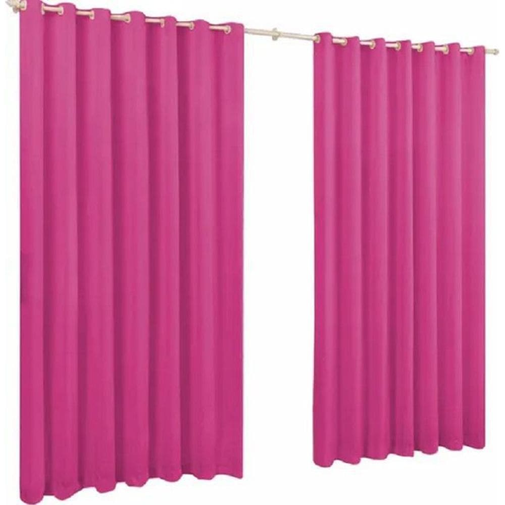 Cortina De Microfibra 6,00X2,80 Pink Ilhós Cromado