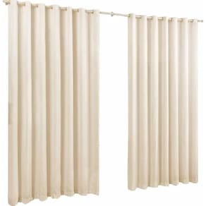 Cortina De Microfibra 2,00X1,70 Palha Ilhós Cromado