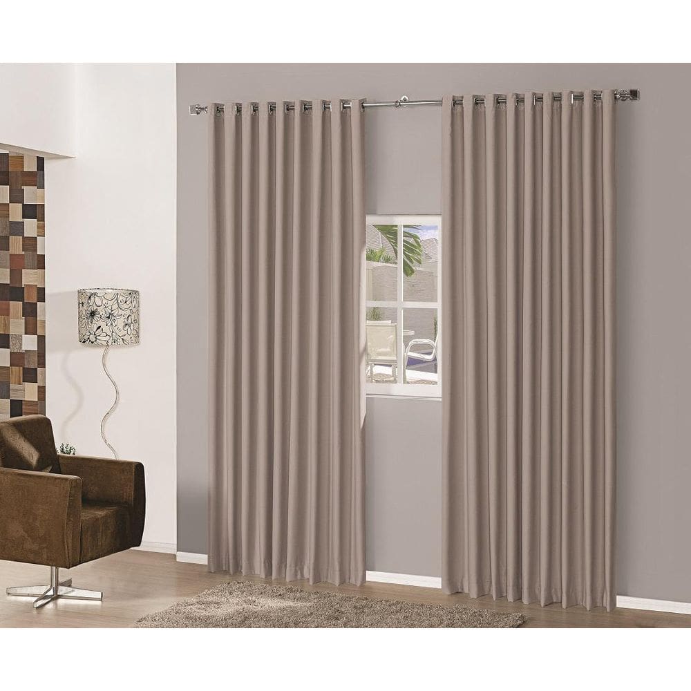 Cortina Blackout Em Tecido 2,00X1,30 Corta Luz Marrom Claro