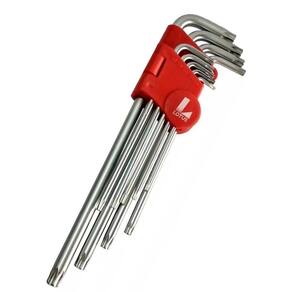 Jogo Chave Torx Longa T10-50 Com 9 Peças Cromo Vanádio
