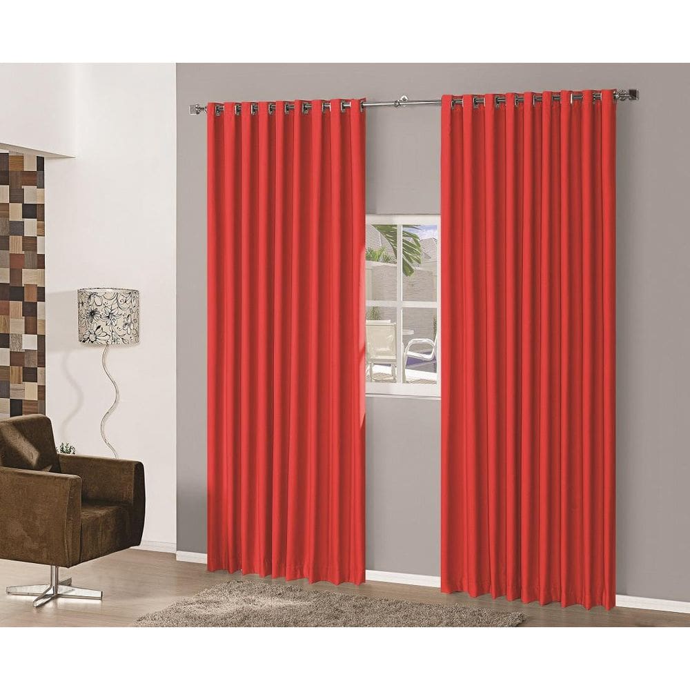 Cortina Blackout Em Tecido 2,00X1,30 Corta Luz Vermelho