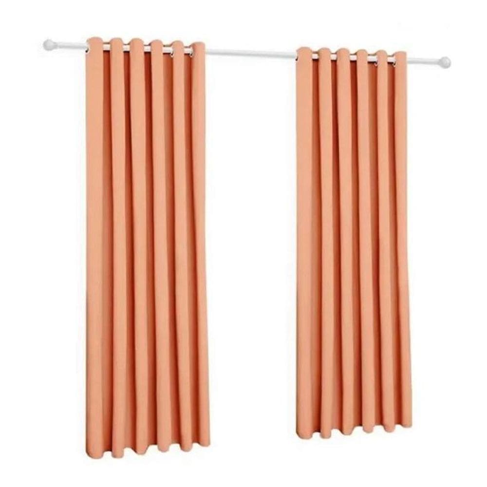 Cortina Microfibra 5,00X2,80 Salmão Ilhós Cromado Quadrado