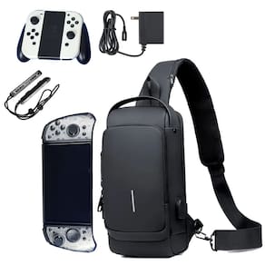 Bolsa Sling Compatível Com Nintendo Switch Com Controles Maiores, Espaço Extra Para Fonte AC, Trava Com Código, USB