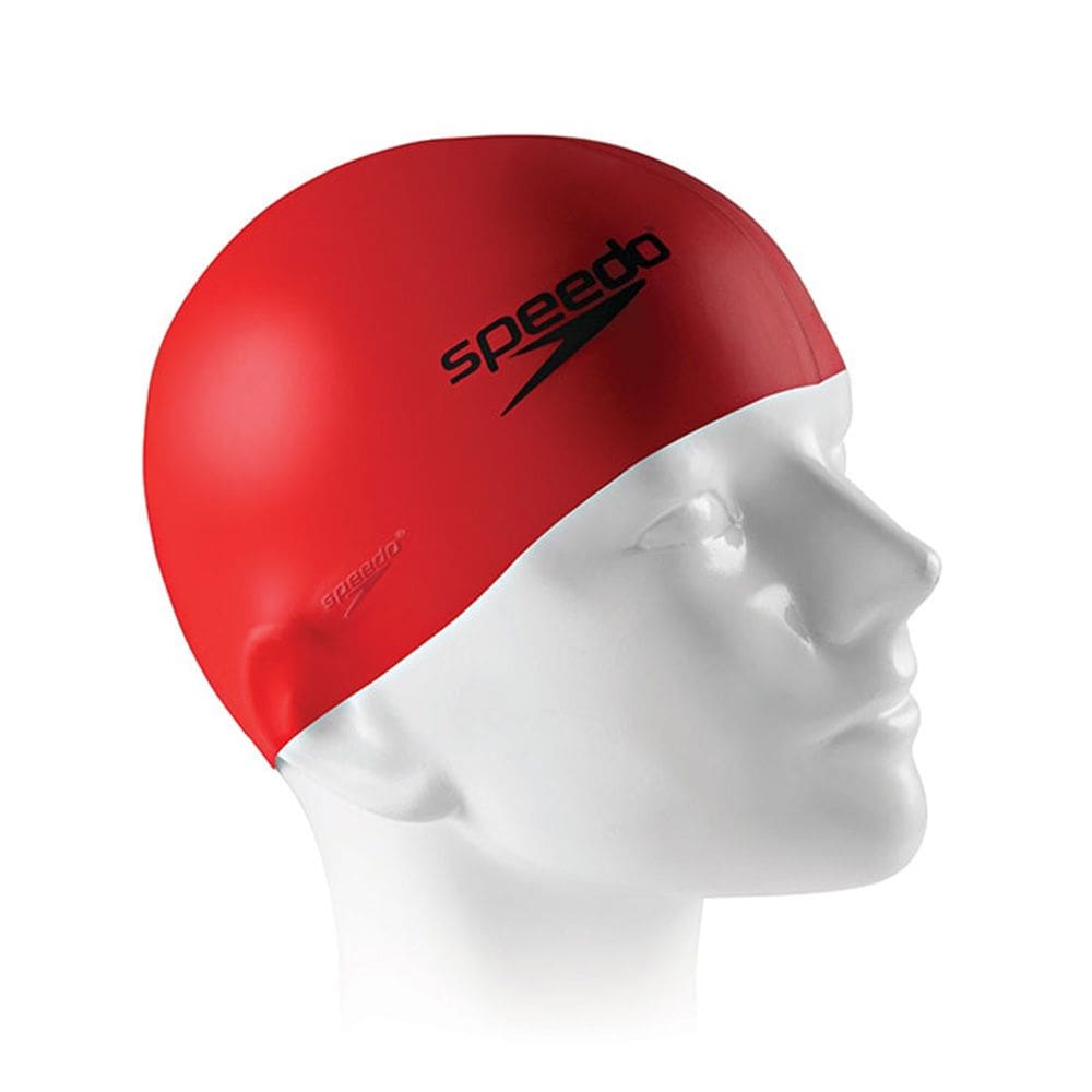 Touca de Natação Silicone Resistente ao Cloro Vermelha