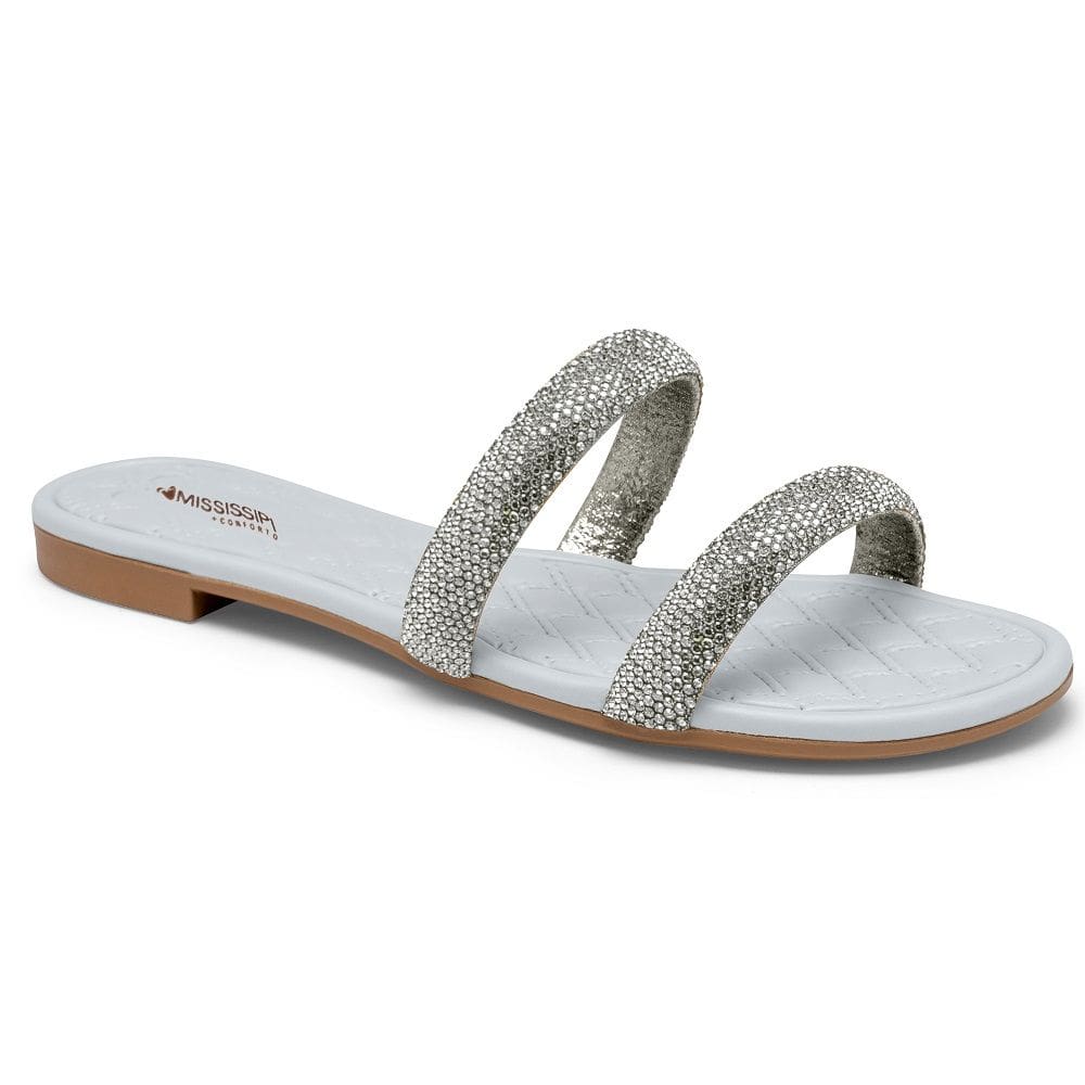 Chinelo Slide Mississipi MB281 Feminino - Prata