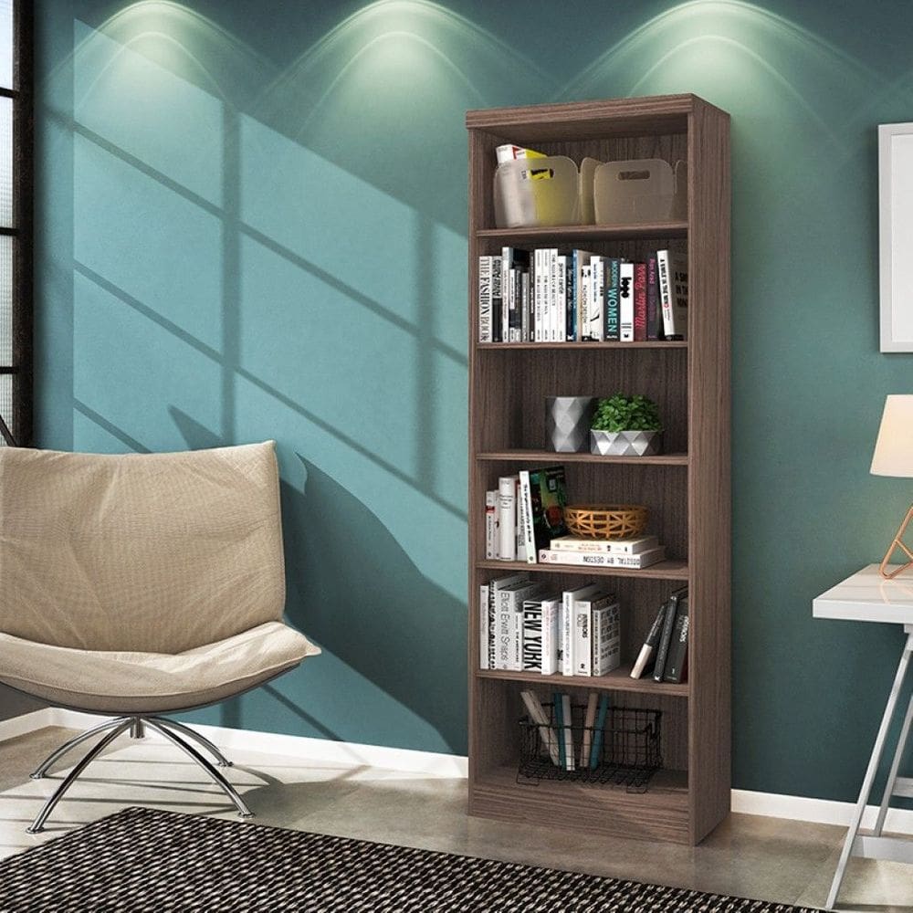 LIVREIRO / ESTANTE P/ LIVROS - 5 PRATELEIRAS -MARROM |Saimys