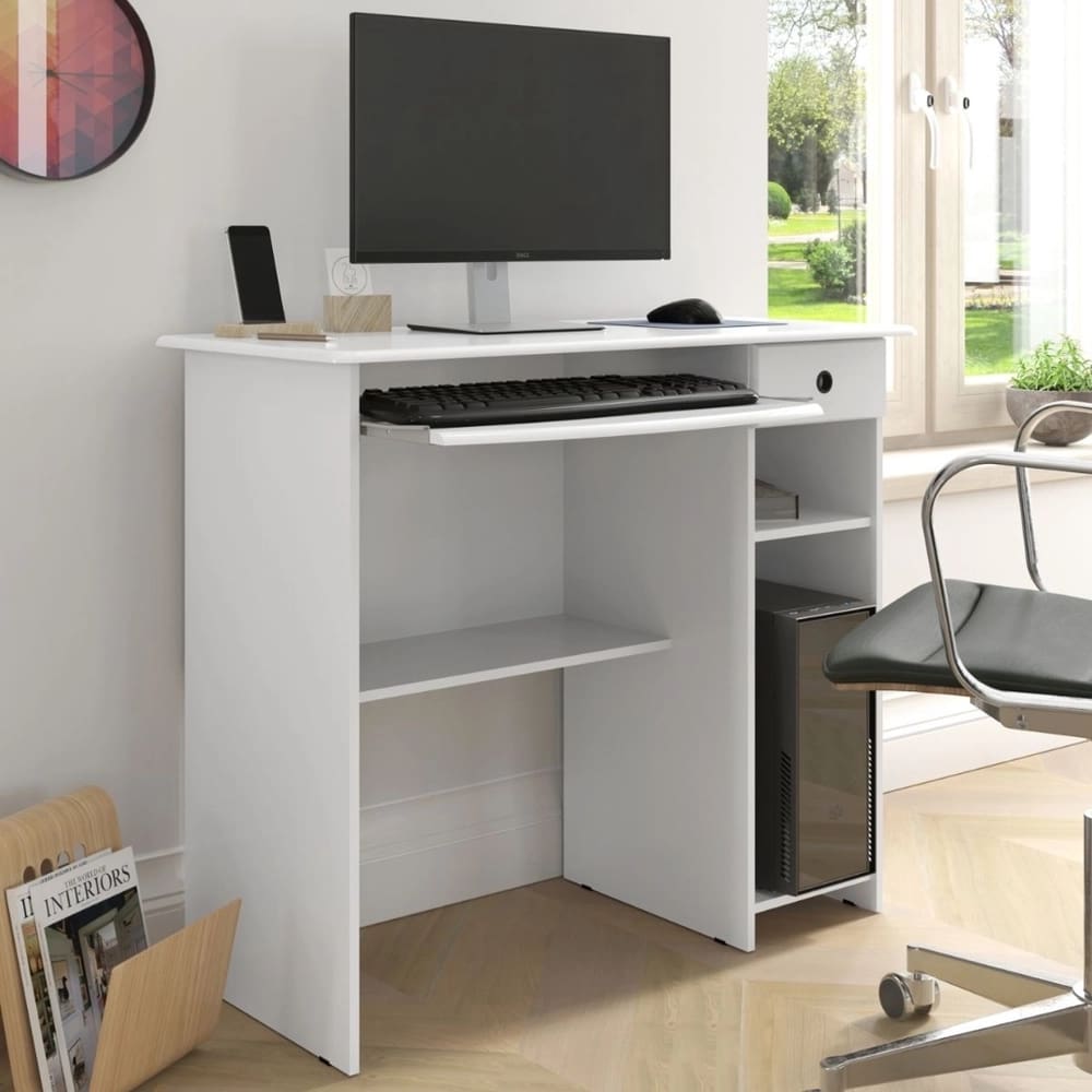 ESCRIVANINHA / MESA DE COMPUTADOR - BRANCA 1 gaveta - VIENA
