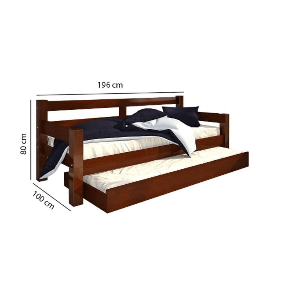 Bicama / Sofá cama de madeira maciça - Confort