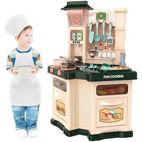 Conjunto Cozinha Infantil Brinquedo Com Luzes Sons E 30 Acessórios Faz De Conta Fácil Montagem