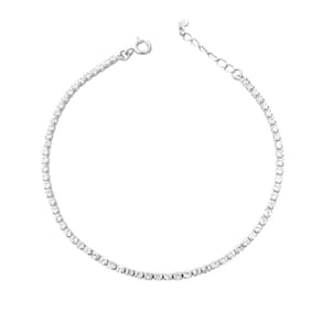 Pulseira Riviera Cristal 2mm Banhada a Prata