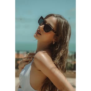 Óculos Solar Sand Preto com Hastes Tartaruga - Al Mare - ÓR Eyewear - Proteção UV 400