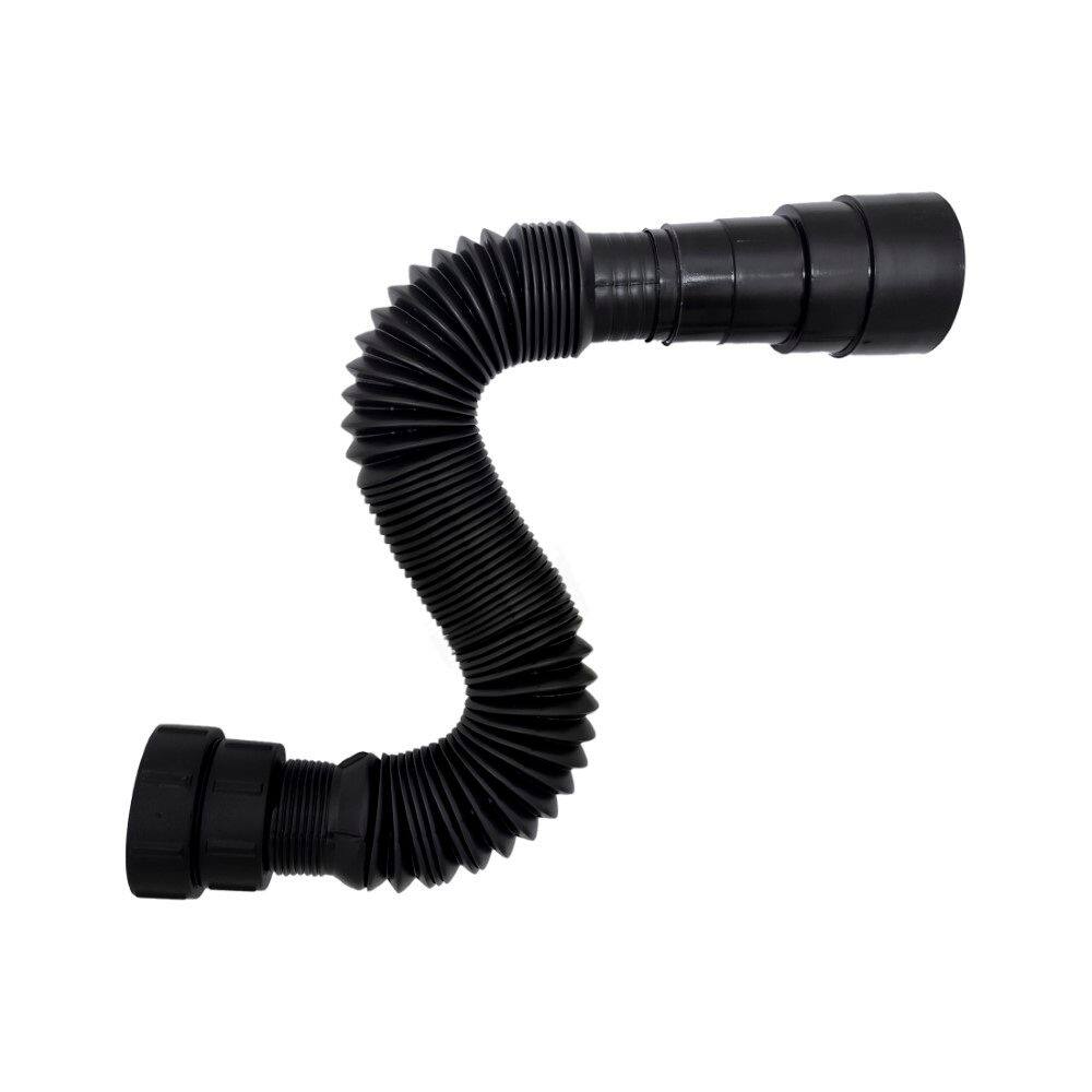 Sifão Sanfonado Extensível Universal Tubo Preto Fosco 65cm